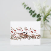 Vintage Chickadee für Hochzeitskarten RSVP Karte (Stehend Vorderseite)