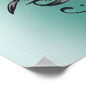 Vintage Chickadee Serenade - Aquamarin Poster (Ecke)