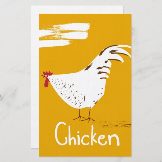 Vintage Chicken Briefpapier (Vorne/Hinten)