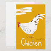 Vintage Chicken Briefpapier (Vorne/Hinten)