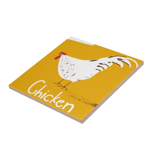 Vintage Chicken Fliese (Seite)