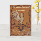 Vintage Chicken Grußkarte Karte (Gelbe Blume)