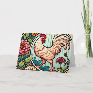 Vintage Chicken Karte