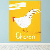 Vintage Chicken Leinwanddruck (Insitu (Holzboden))