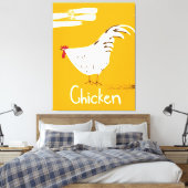 Vintage Chicken Leinwanddruck (Insitu (Schlafzimmer))
