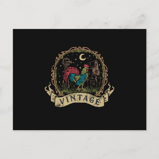 Vintage Chicken Postkarte (Vorderseite)