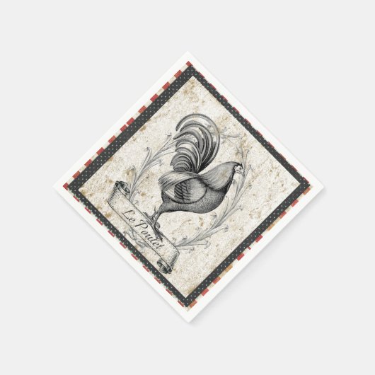 Vintage Chicken Serviette (Ecke)
