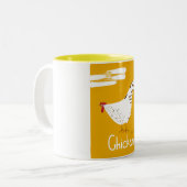 Vintage Chicken Zweifarbige Tasse (Vorderseite Links)