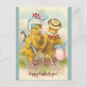 Vintage Chicks in Ostern Postkarte (Vorderseite)