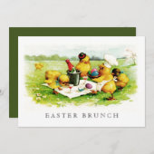 Vintage Chicks - kundenspezifischer Osterbrunch Einladung (Vorne/Hinten)