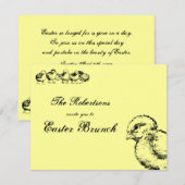 Vintage Chicks Osterfeier Einladung (Vorne/Hinten)