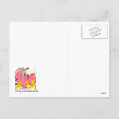 Vintage Chicks und rosa Ostereier Feiertagspostkarte (Rückseite)