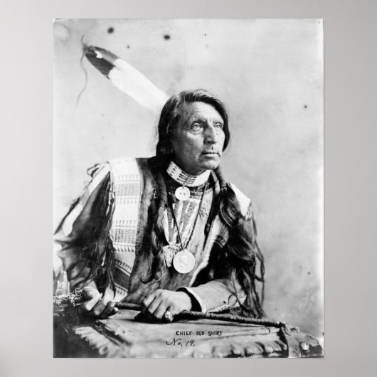 Vintage Chief Red Shirt Native American Photograph Poster (Vorne)