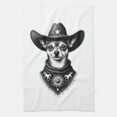 Vintage Chihuahua Cowboy Engraving Style Western D Geschirrtuch (Vertikal)
