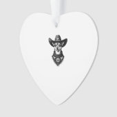 Vintage Chihuahua Cowboy Engraving Style Western D Ornament (Vorderseite)