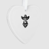 Vintage Chihuahua Cowboy Engraving Style Western D Ornament (Vorderseite)