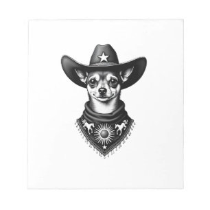Vintage-Chihuahua-Cowboy-Stil-Western-D Notizblock