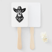 Vintage-Chihuahua-Cowboy-Stil-Western-Hund-Gravur Fächer (Vorne und Hinten)