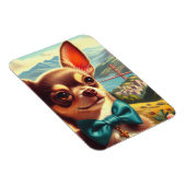 Vintage Chihuahua-Malerei Magnet (Rechte Seite)