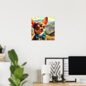 Vintage Chihuahua-Malerei Poster (Heimbüro)