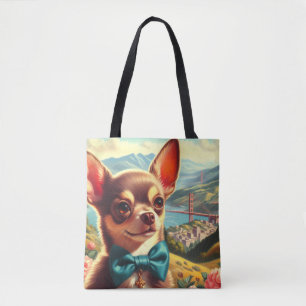 Vintage Chihuahua-Malerei Tasche