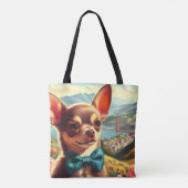 Vintage Chihuahua-Malerei Tasche (Rückseite)