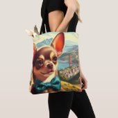 Vintage Chihuahua-Malerei Tasche (Von Nahem)