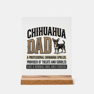 Vintage-Chihuahua-Vater-Hunde-Liebhaber-Shirt-Desi Acrylschild