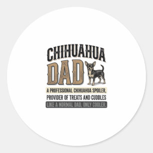 Vintage-Chihuahua-Vater-Hunde-Liebhaber-Shirt-Desi Runder Aufkleber