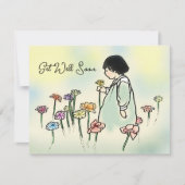 Vintage Child with Flowers Get Well Card (Vorderseite)