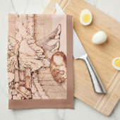 Vintage Children Reading cozy Illustration  Geschirrtuch (Viertel Falte)