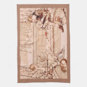 Vintage Children Reading cozy Illustration  Geschirrtuch (Vertikal)