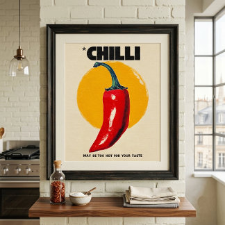 Vintage-Chili-Schote Poster