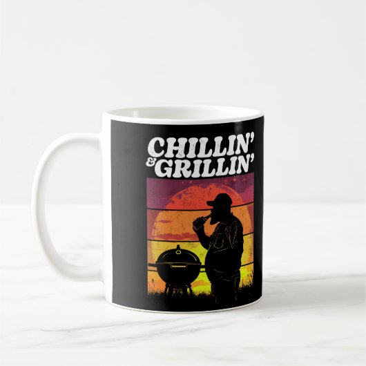 Vintage Chillin’ & Grillin’ Dark Distressed Kaffeetasse (Links)