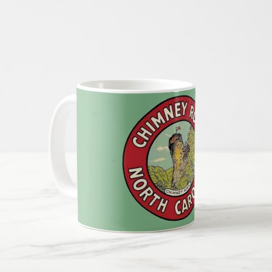 Vintage Chimney Rock NC Tasse (Vorderseite Links)