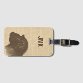 Vintage Chimpanzee Illustration Personalized Gepäckanhänger