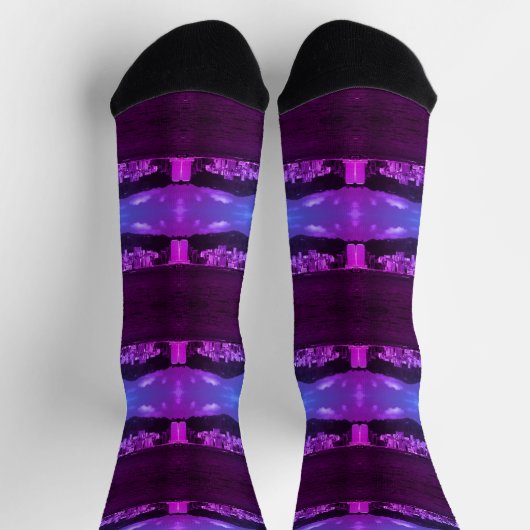 Vintage China Bucht Hongkong Wolkenkratzer Socken (Oben)