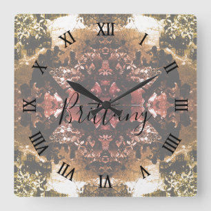 Vintage China Canton Restaurant Quadratische Wanduhr