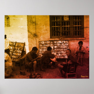 Vintage China Changsha book lending Poster