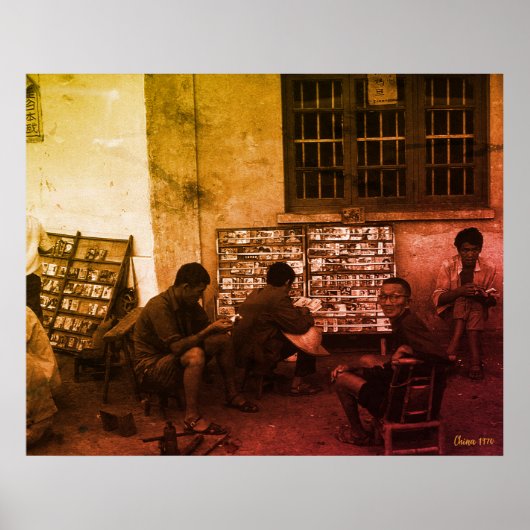 Vintage China Changsha book lending Poster (Vorne)