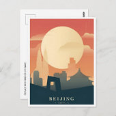 Vintage China Chinesisch Reisen Aquarell Postkarte (Vorne/Hinten)