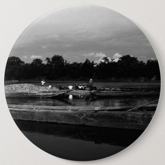 Vintage China Guilin Cormorant Fisherman 1970 Button (Vorderseite)