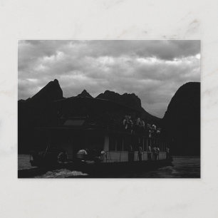 Vintage China Guilin Flussboot Postkarte
