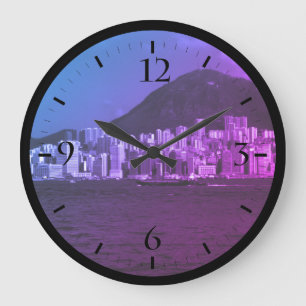 Vintage China Hong Kong Bucht Wolkenkratzer Uhr