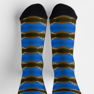 Vintage China Hongkong Boot Wolkenkratzer Meer Socken