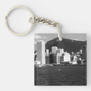 Vintage China Hongkong Bucht Sicht auf die Wolkenk Schlüsselanhänger
