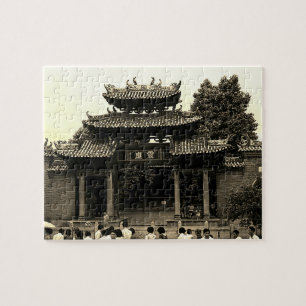 Vintage China Kanton Foshan Ahnen-Tempel Puzzle