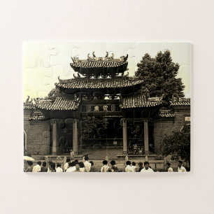 Vintage China Kanton Foshan Ahnen-Tempel Puzzle