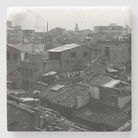 Vintage China Kanton Steinuntersetzer (Vorderseite)