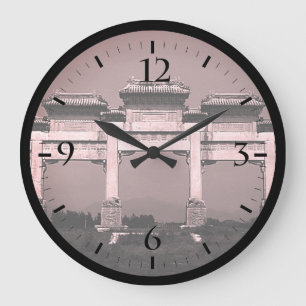 Vintage China Pekin Gräber Gräber große Uhr